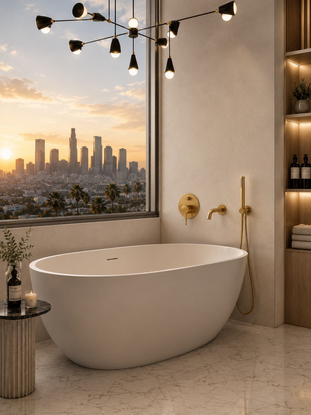 MERIDIAN™ BRUSHED GOLD WALL MOUNTED BATH SHOWER MIXER TAP