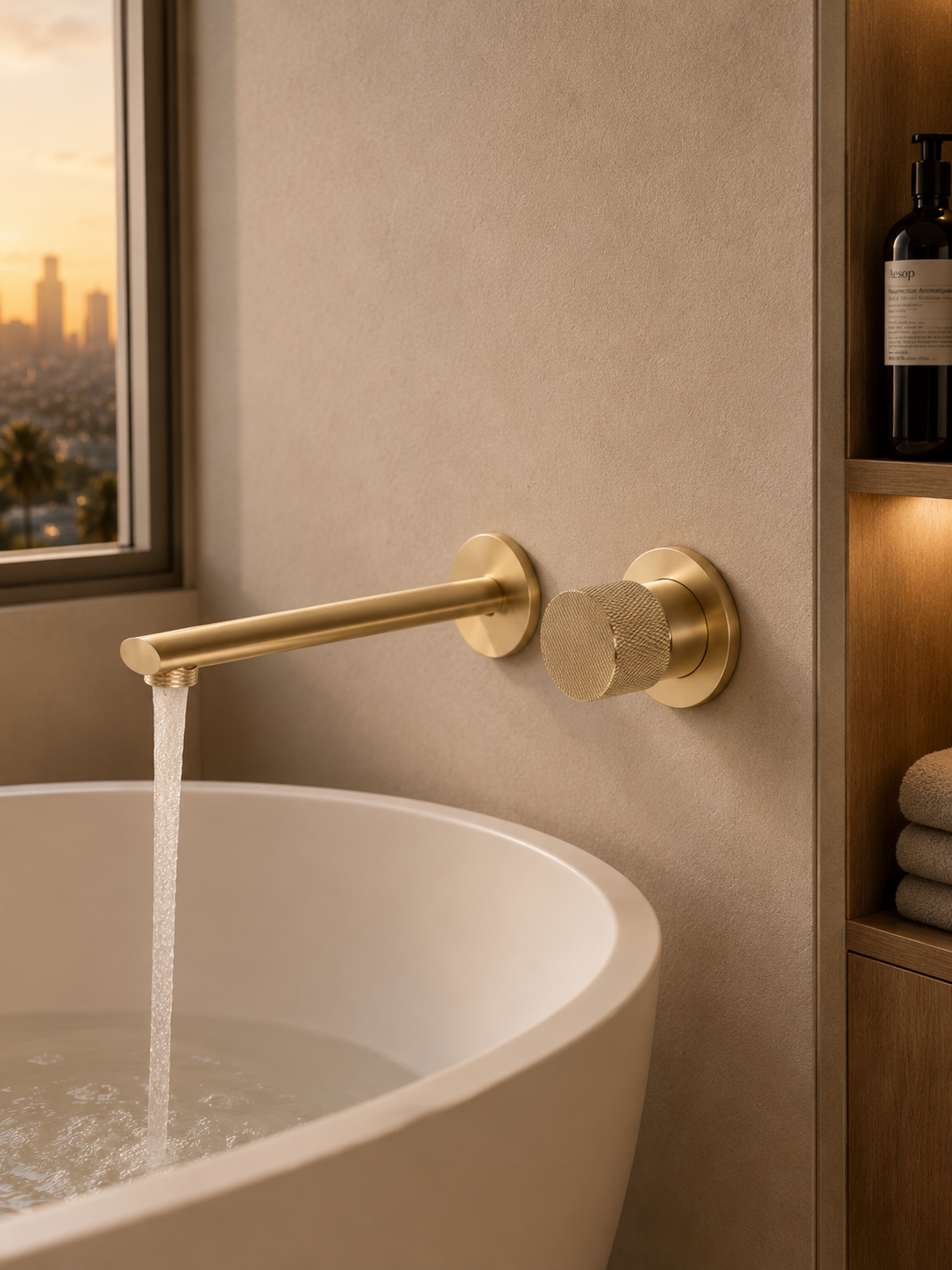 AURELIA™ BRUSHED GOLD WALL MOUNTED BATH FILLER TAP
