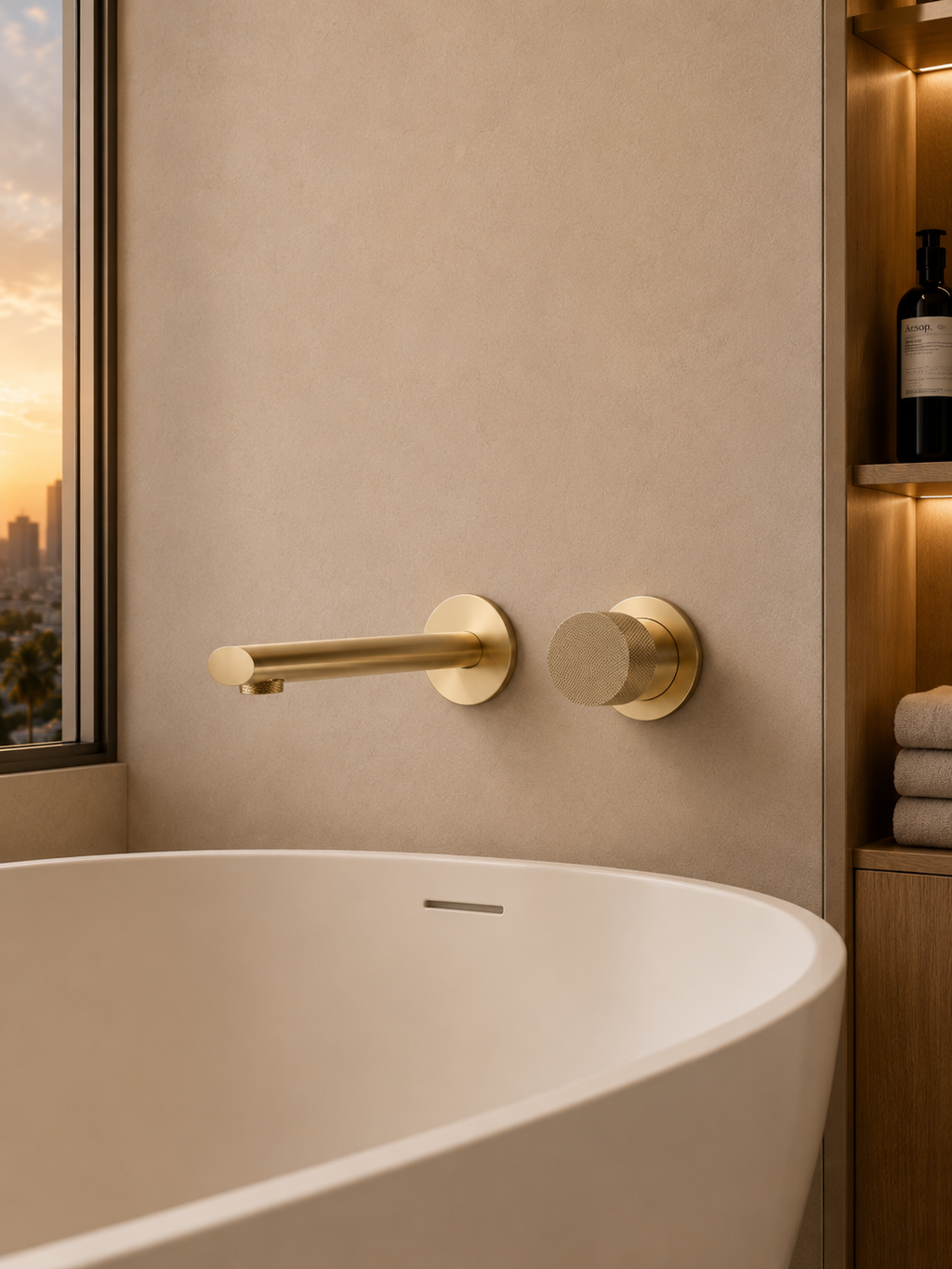 AURELIA™ BRUSHED GOLD WALL MOUNTED BATH FILLER TAP