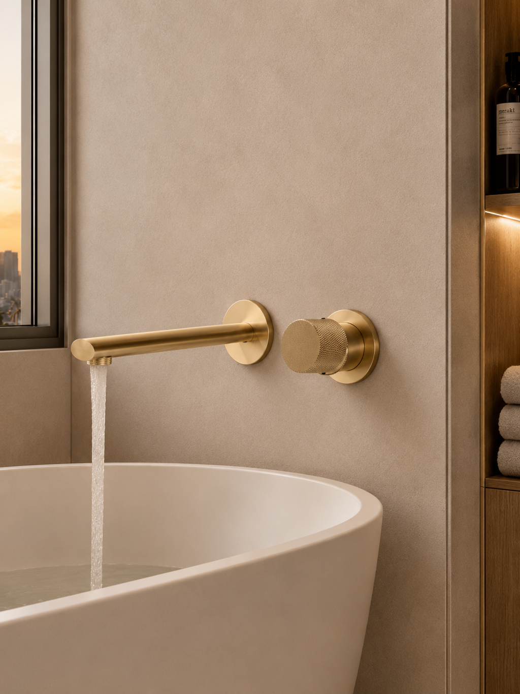 AURELIA™ BRUSHED GOLD WALL MOUNTED BATH FILLER TAP