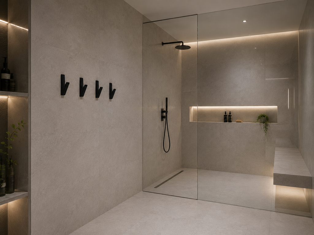 Vela™  Matte Black Robe & Towel Hook – Modern Shower Wall Hook