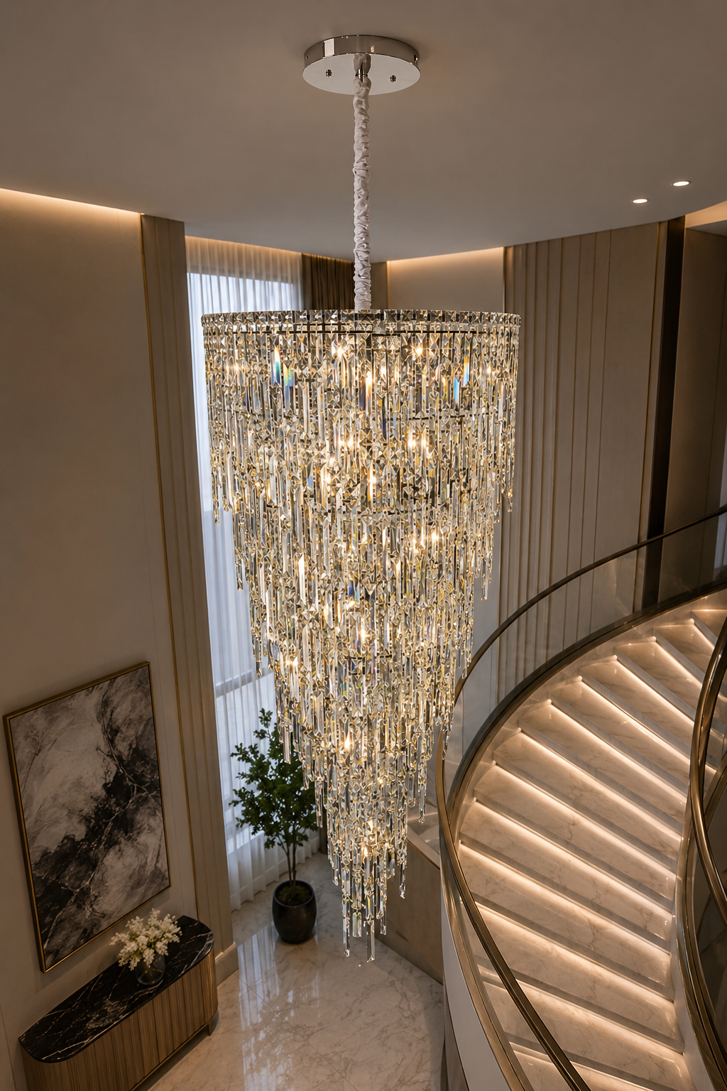 ABRUZZI SPIRAL STAIRCASE CHANDELIER
