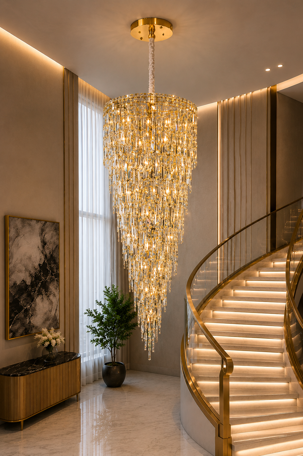 ABRUZZI SPIRAL STAIRCASE CHANDELIER