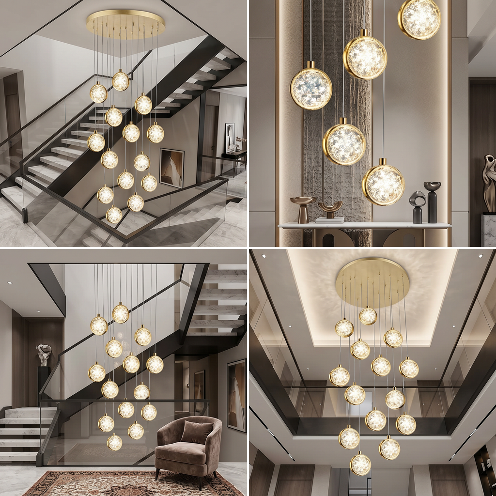CASCADE PENDANT STAIRCASE CHANDELIER